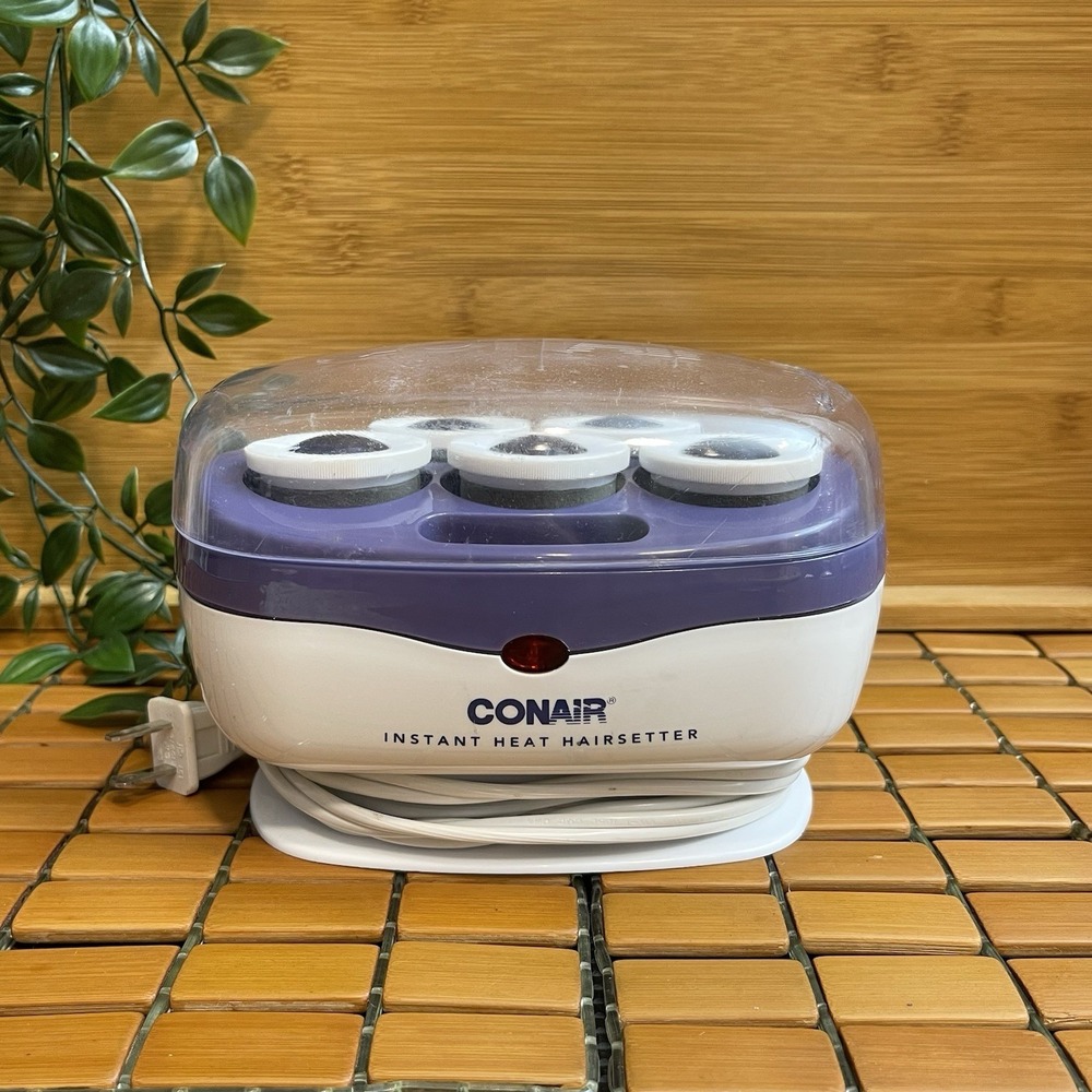 Conair Instant Heat 5 Jumbo Hot Roller Set Velvet Travel Hairsetter Purple TS7X